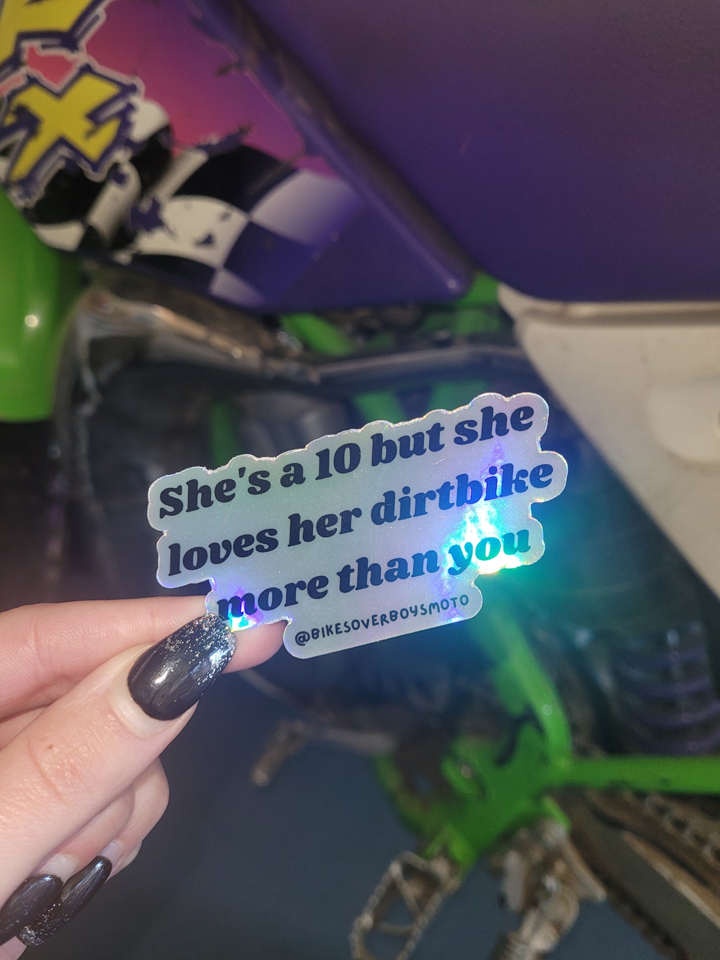 Loves Her Dirtbike More Than You Sticker